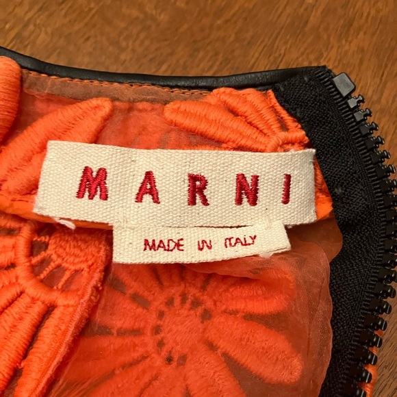 Marni Orange Dress with Floral Overlay - Picture 13 of 15